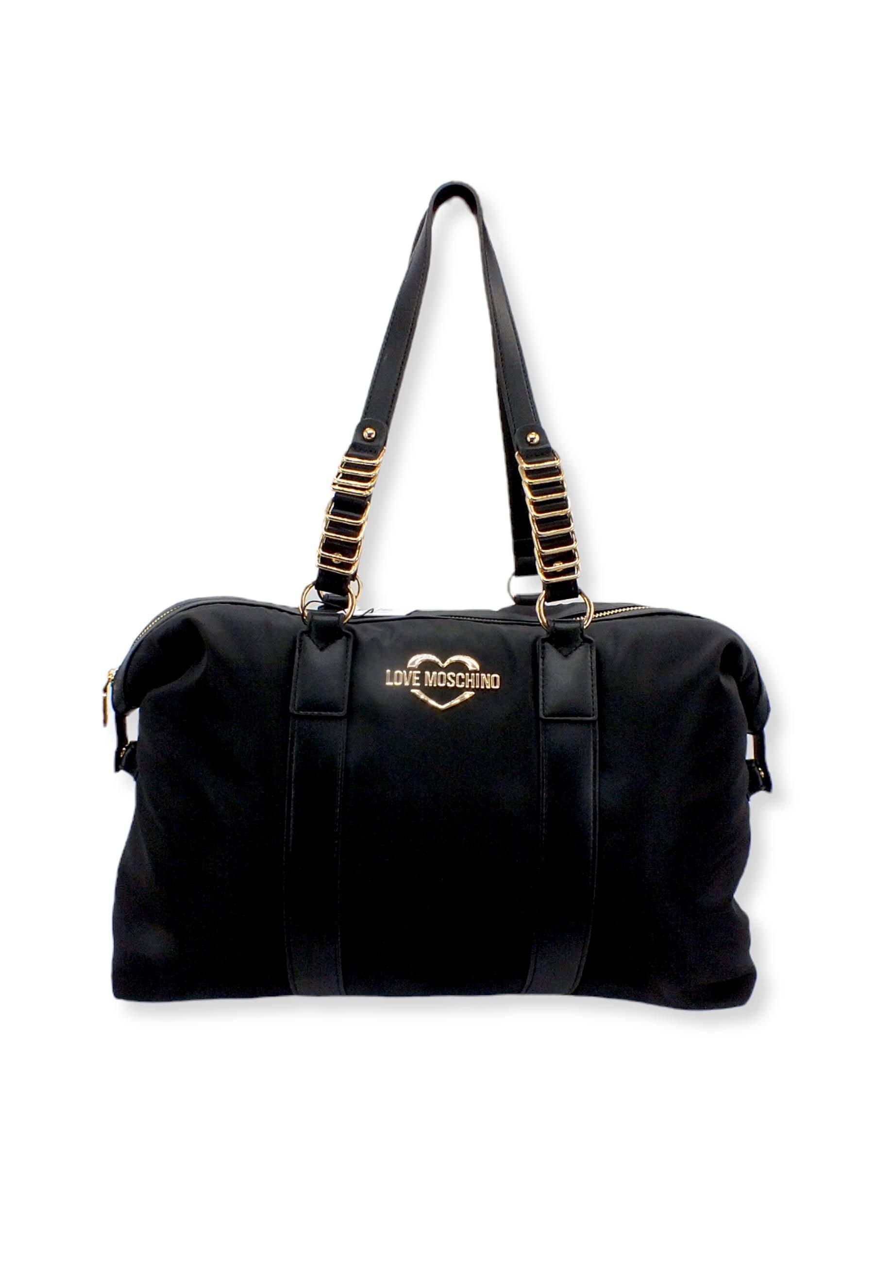 LOVE MOSCHINO Borsa Weekender Large Nylon Donna Nero JC4060PP1FLE100A - Sandrini Calzature e Abbigliamento