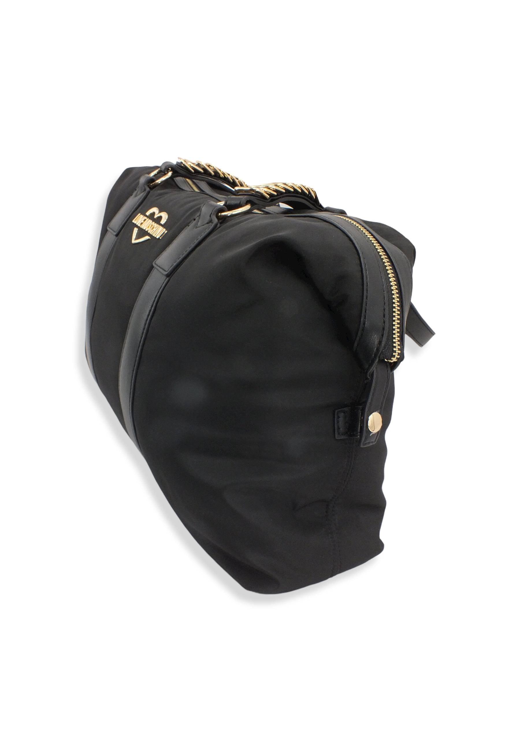 LOVE MOSCHINO Borsa Weekender Large Nylon Donna Nero JC4060PP1FLE100A - Sandrini Calzature e Abbigliamento