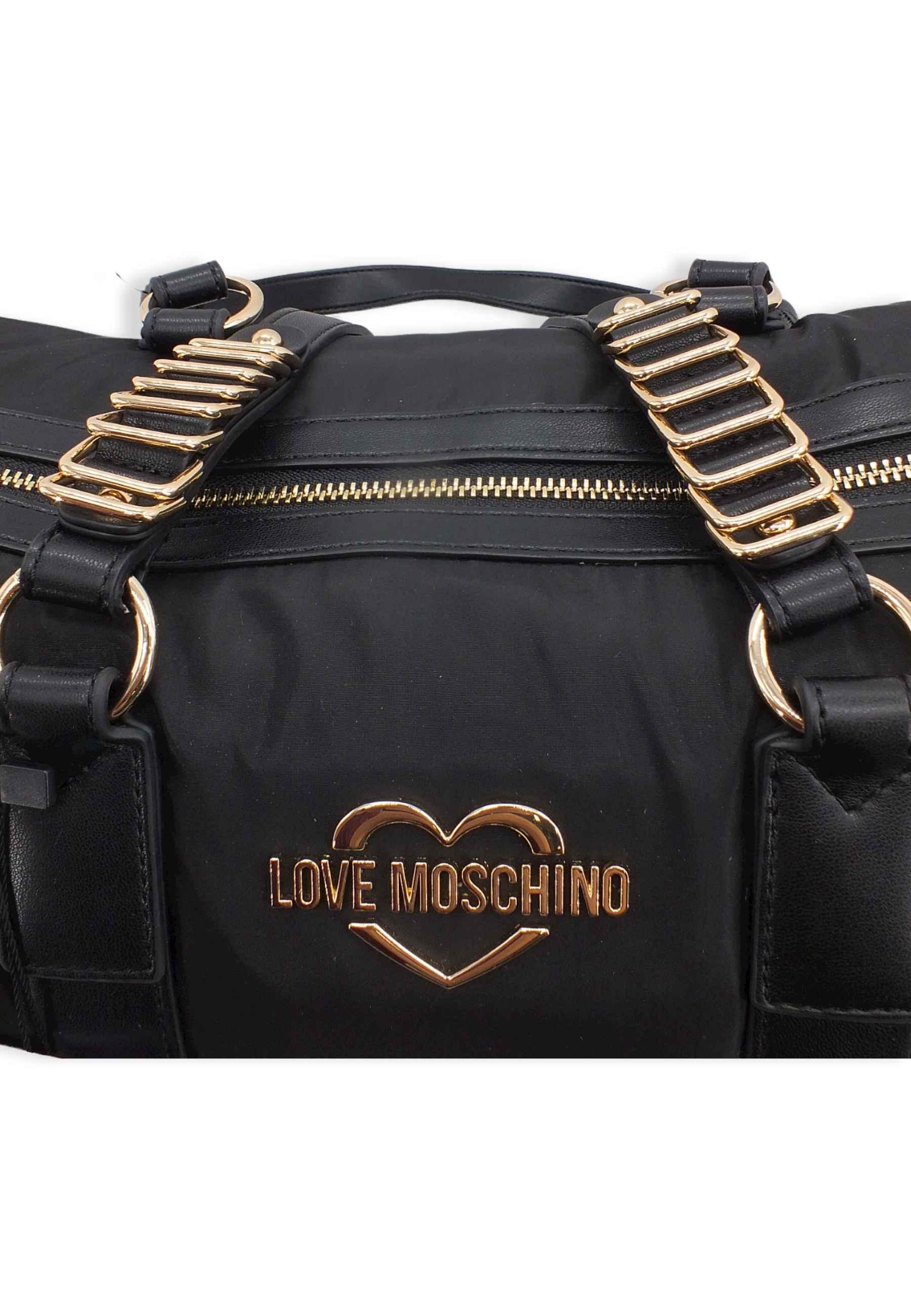 LOVE MOSCHINO Borsa Weekender Large Nylon Donna Nero JC4060PP1FLE100A - Sandrini Calzature e Abbigliamento