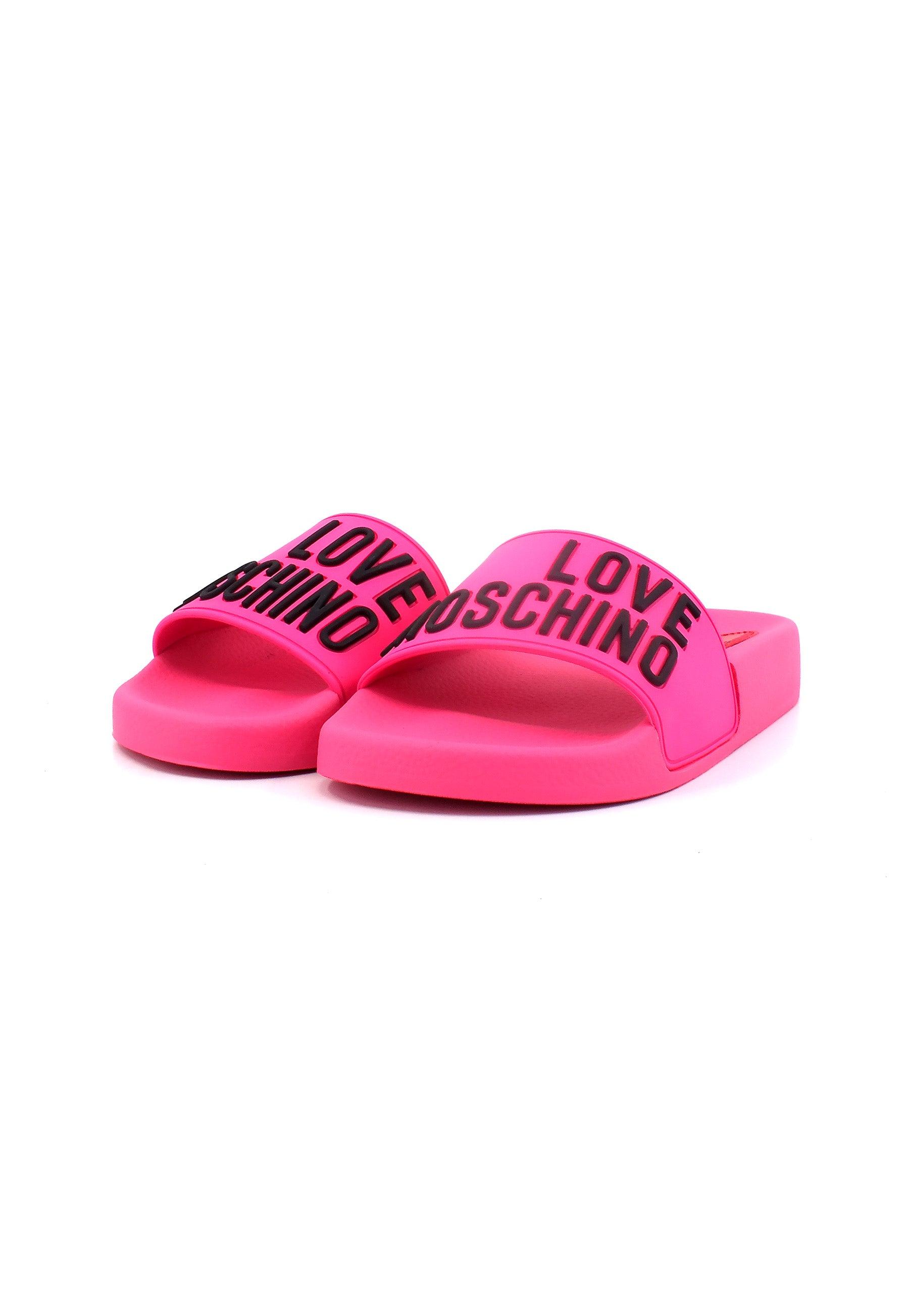 LOVE MOSCHINO Ciabatta Donna Fluo Fuxia Nero JA28052G0GI13604 - Sandrini Calzature e Abbigliamento