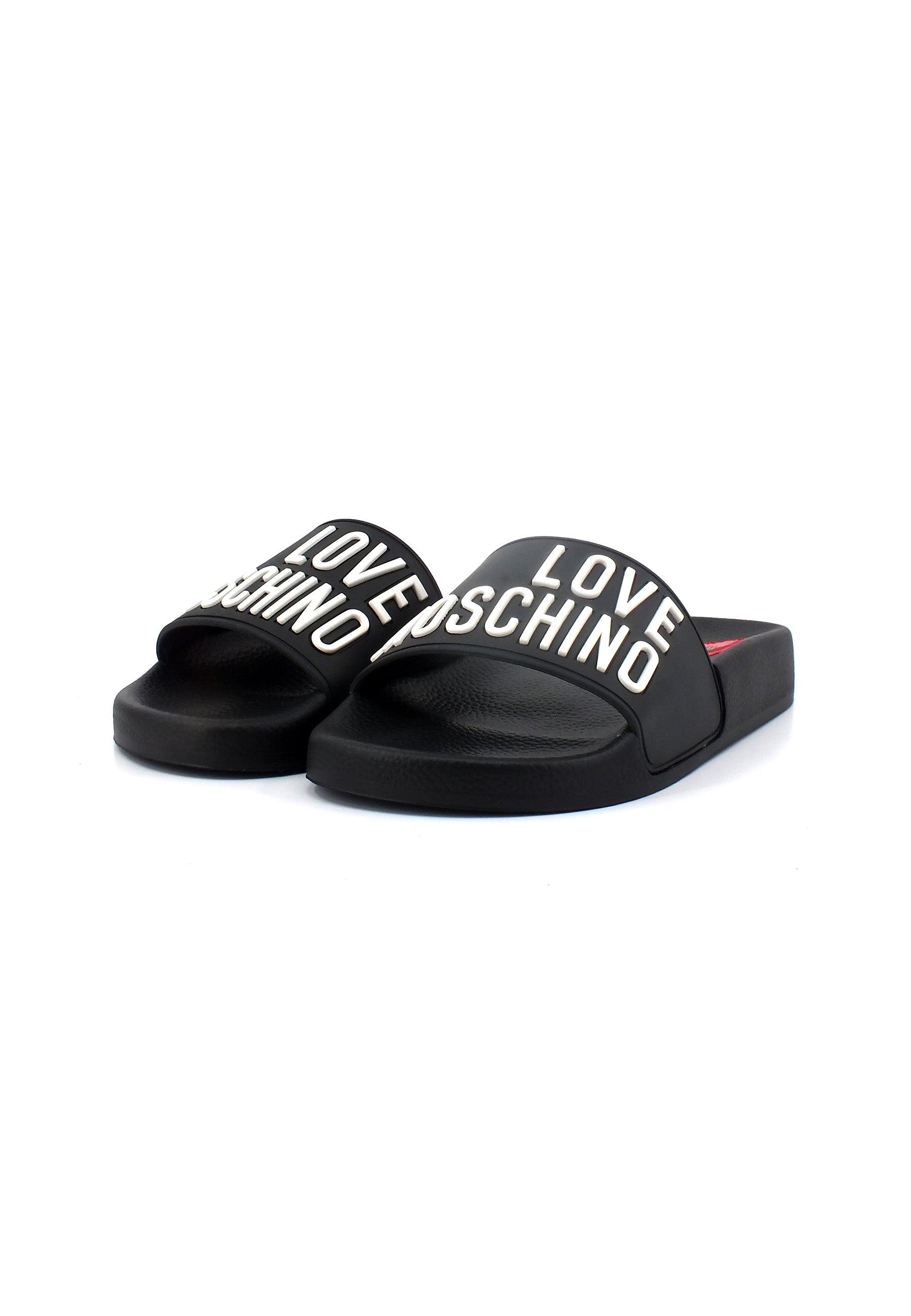 LOVE MOSCHINO Ciabatta Donna Nero Bianco JA28052G0GI14000 - Sandrini Calzature e Abbigliamento