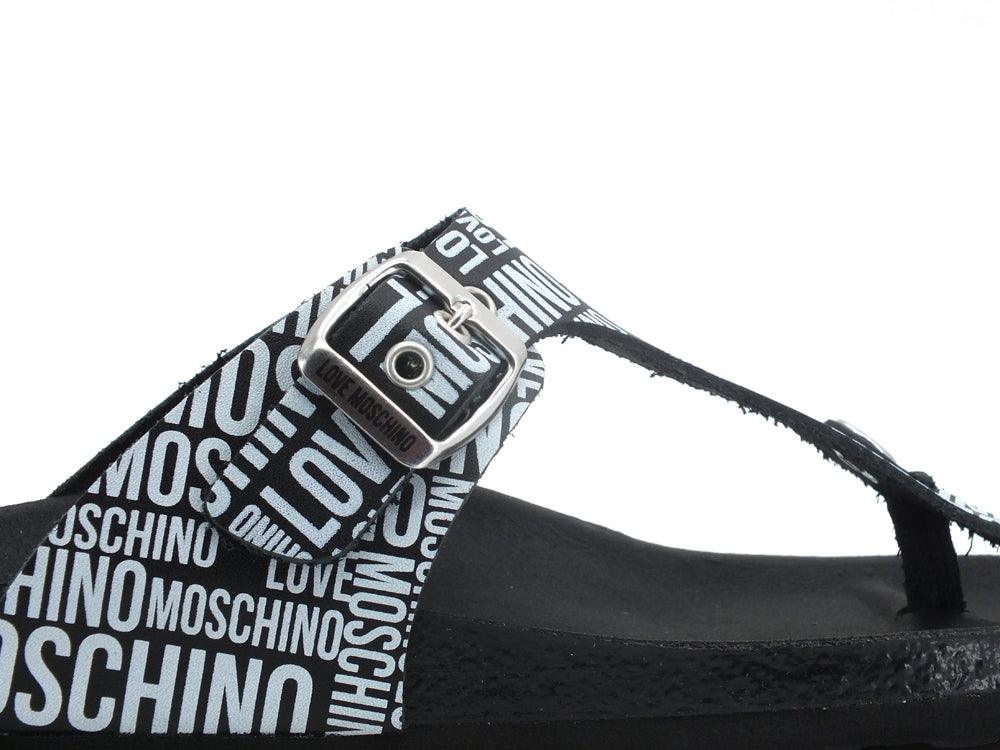 LOVE MOSCHINO Ciabatta Infradito Nero Bianco JA28133G1EIJ000A - Sandrini Calzature e Abbigliamento