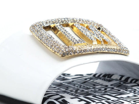 LOVE MOSCHINO Ciabatta Sabot Flat 15 Vernice Strass Logo Bianco JA28231C0CJD0100 - Sandrini Calzature e Abbigliamento