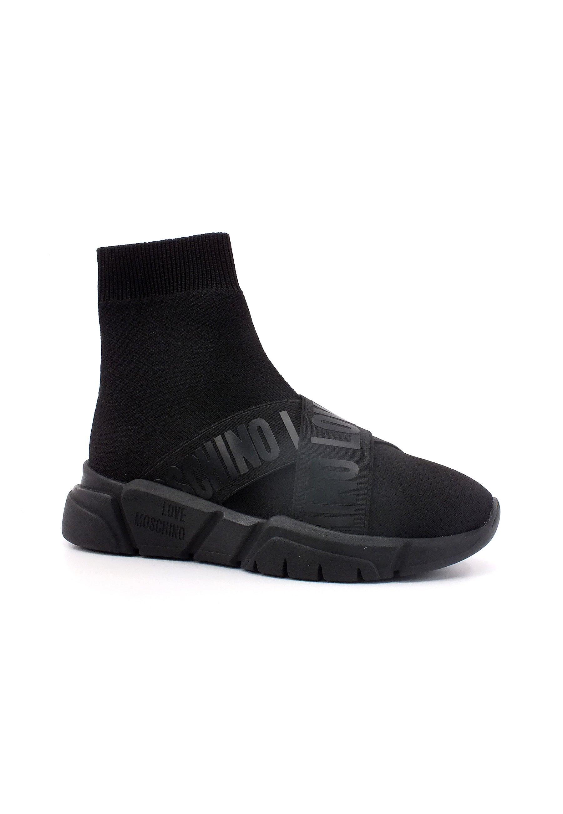 LOVE MOSCHINO Elastic Sock Sneaker Donna Nero JA15236G1HIZ500B - Sandrini Calzature e Abbigliamento