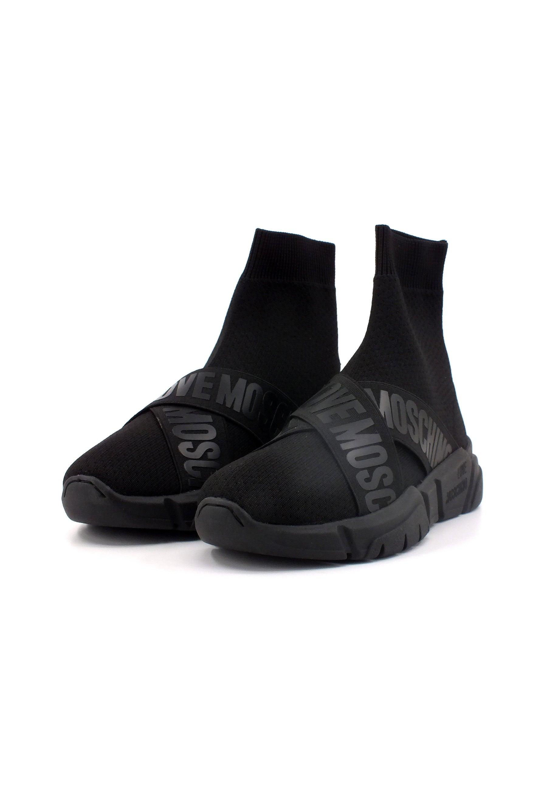 LOVE MOSCHINO Elastic Sock Sneaker Donna Nero JA15236G1HIZ500B - Sandrini Calzature e Abbigliamento