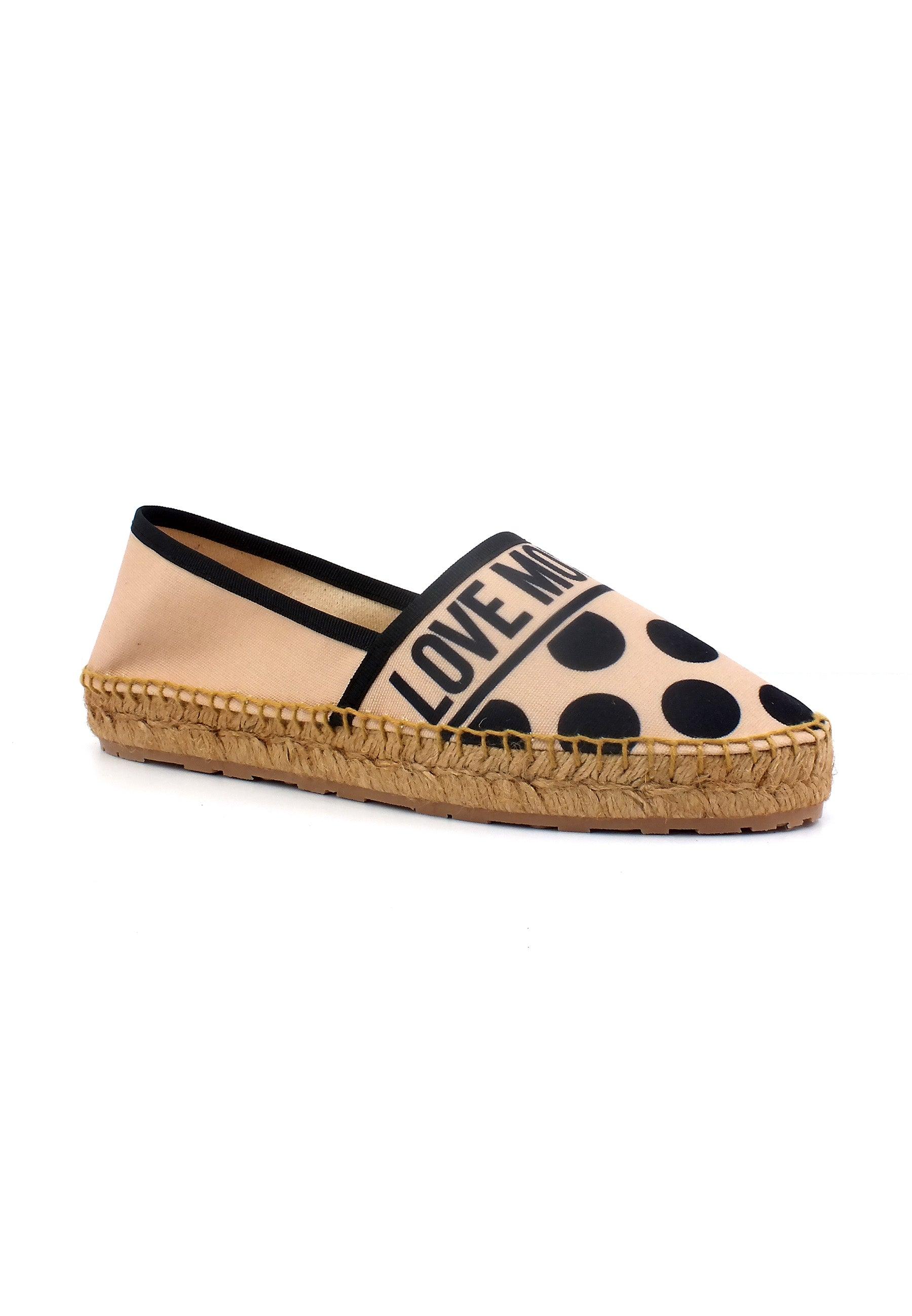 LOVE MOSCHINO Espadrillas Pois Donna Beige Nero JA10462G0GJHC10B - Sandrini Calzature e Abbigliamento