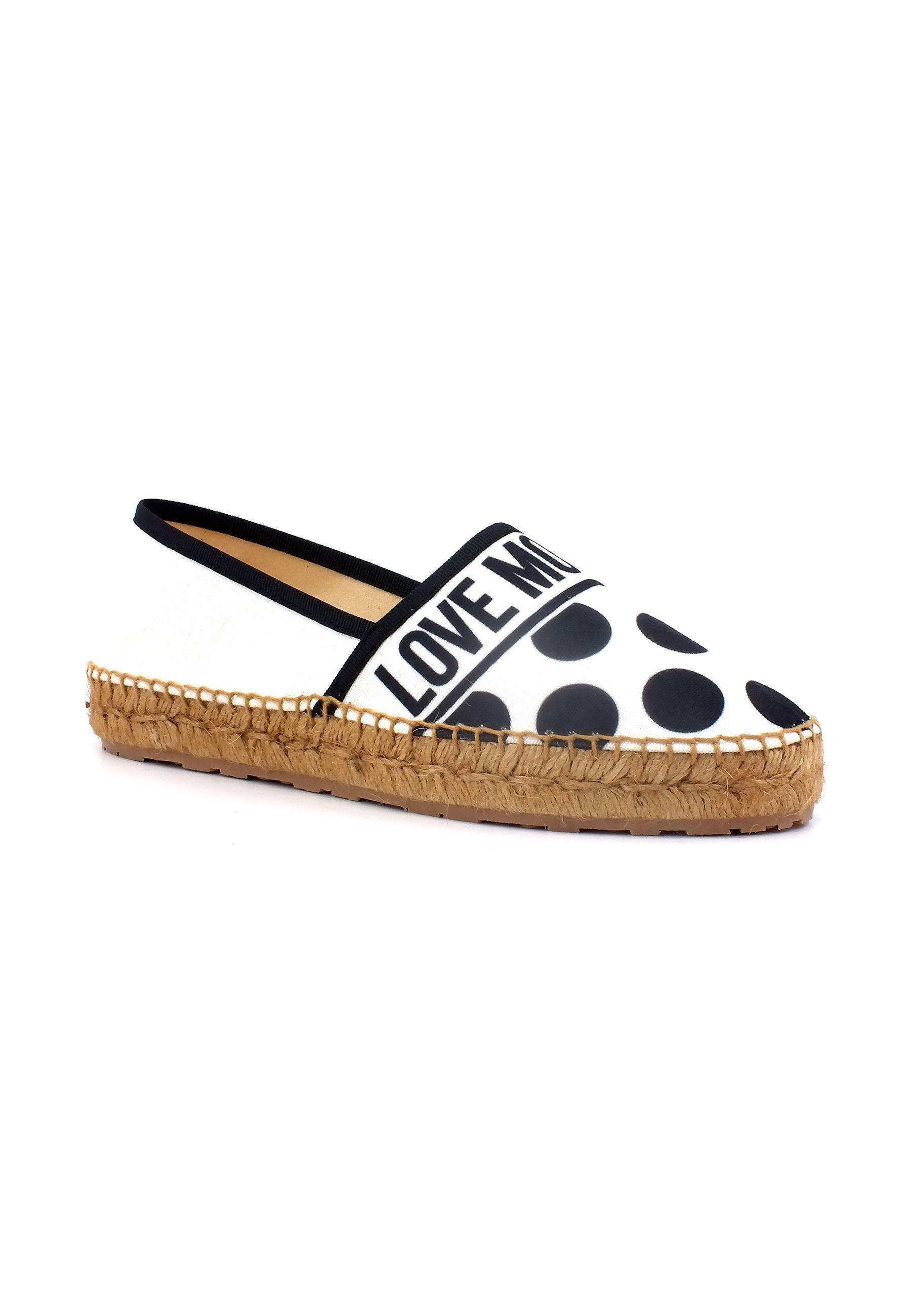 LOVE MOSCHINO Espadrillas Pois Donna Bianco Nero JA10462G0GJHC10A - Sandrini Calzature e Abbigliamento