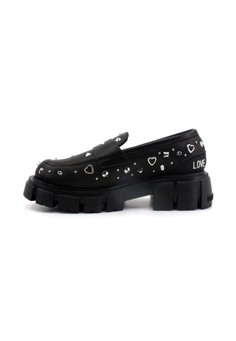 LOVE MOSCHINO Mocassino Borchie Donna Nero JA10035G1HIA0000 - Sandrini Calzature e Abbigliamento