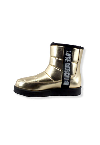 LOVE MOSCHINO Moonboot Doposci Donna Boot Winter Lamè Oro Platino JA24103H1FJZG900 - Sandrini Calzature e Abbigliamento