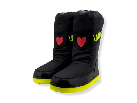 LOVE MOSCHINO Moonboot Doposci Donna Skyboot Nero Giallo Fluo JA2403G1FISX000 - Sandrini Calzature e Abbigliamento