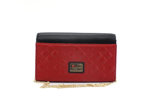 LOVE MOSCHINO Pochette Clutch Cuore Logo Nero Rosso Avorio JC4061PP1ELD100A - Sandrini Calzature e Abbigliamento