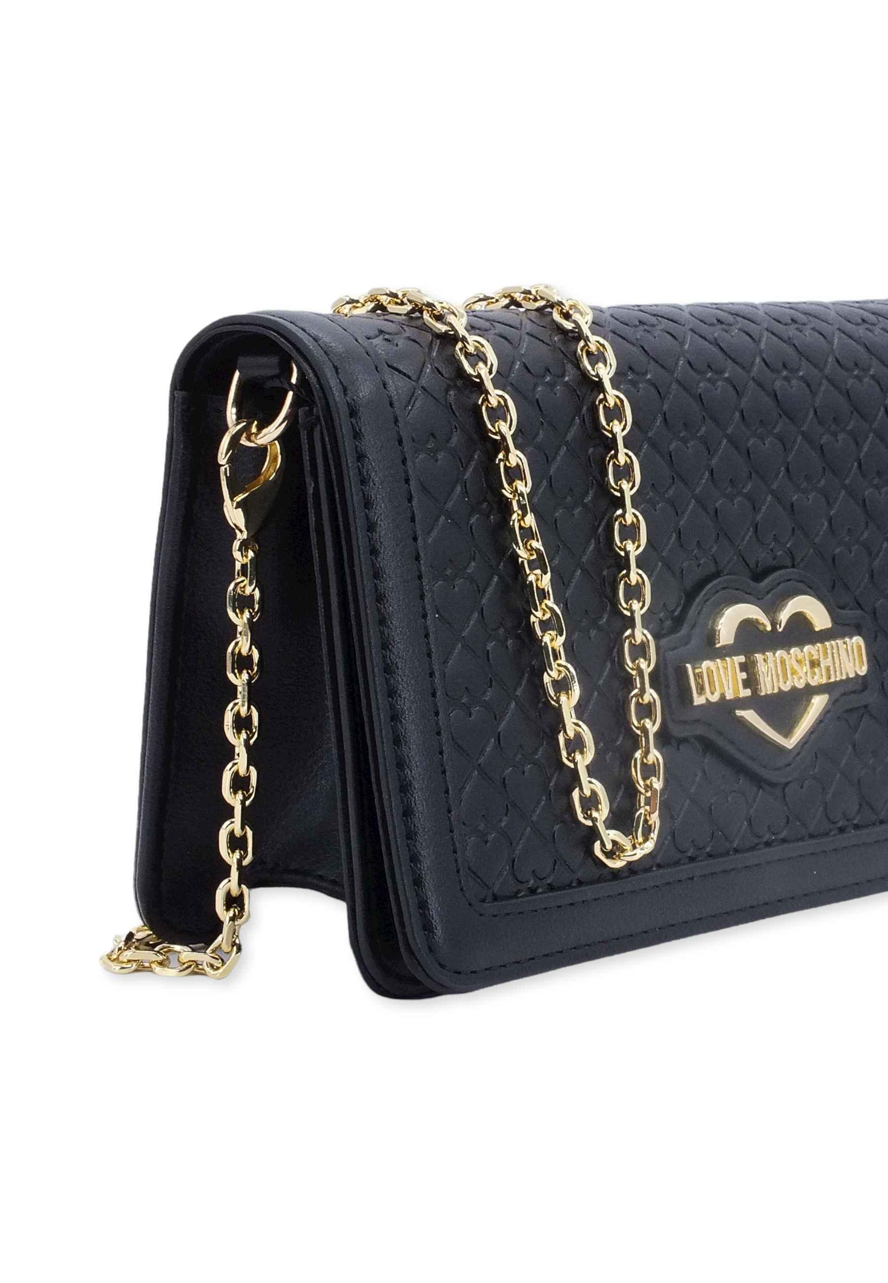 LOVE MOSCHINO Pochette Cuori Nero JC5693PP0FKF0000 - Sandrini Calzature e Abbigliamento
