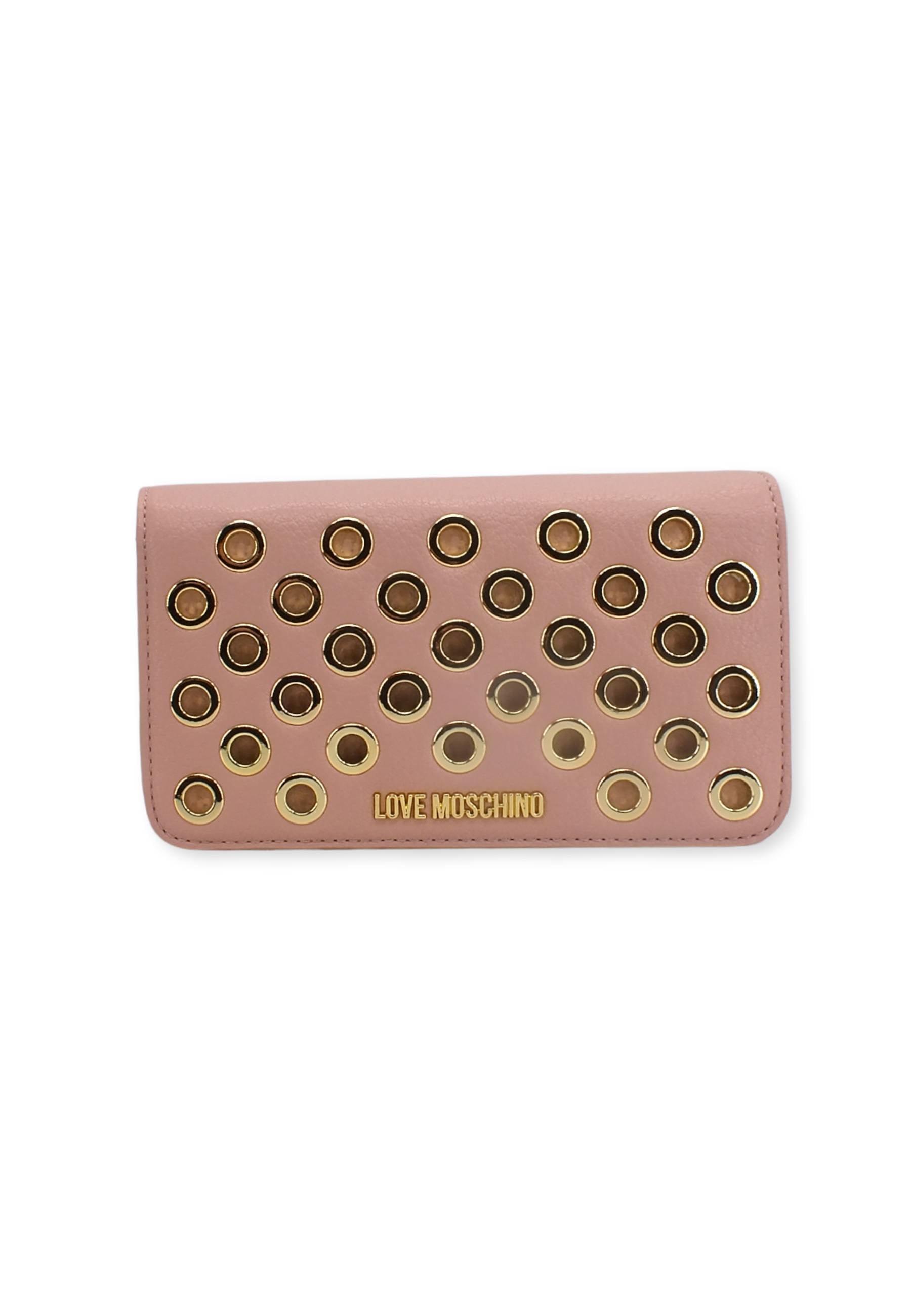 LOVE MOSCHINO Pochette Eyelets Gold Rosa Cipria JC5722PP0FKD0601 - Sandrini Calzature e Abbigliamento