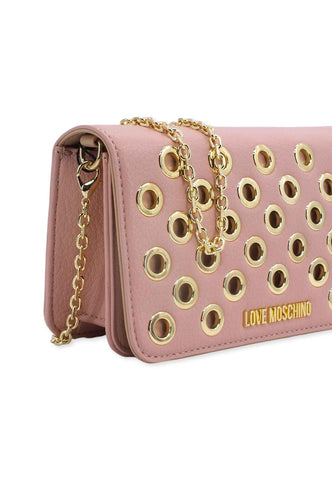 LOVE MOSCHINO Pochette Eyelets Gold Rosa Cipria JC5722PP0FKD0601 - Sandrini Calzature e Abbigliamento