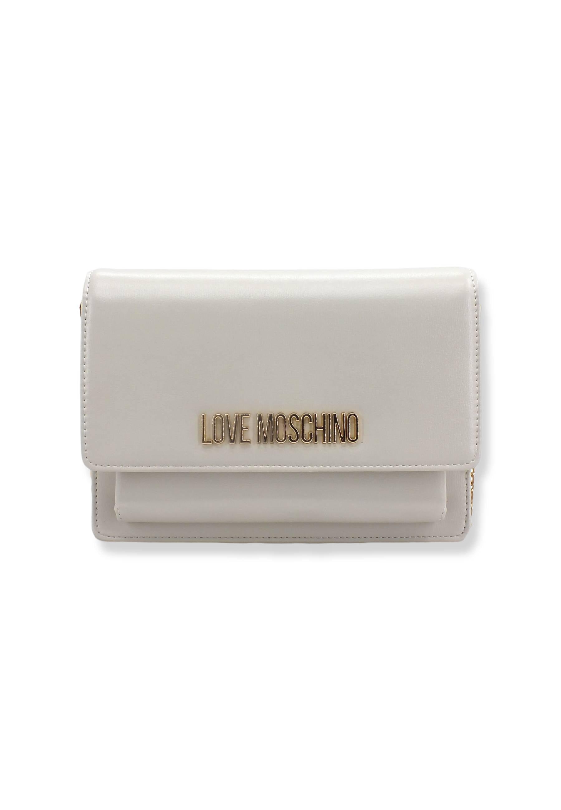 LOVE MOSCHINO Pochette LM Gold Bianco Avorio JC4095PP1FLL0110 - Sandrini Calzature e Abbigliamento
