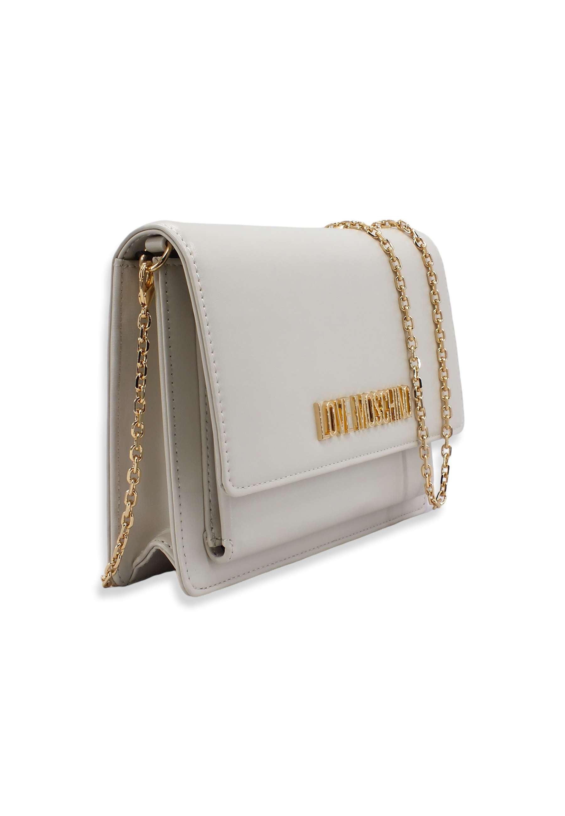 LOVE MOSCHINO Pochette LM Gold Bianco Avorio JC4095PP1FLL0110 - Sandrini Calzature e Abbigliamento