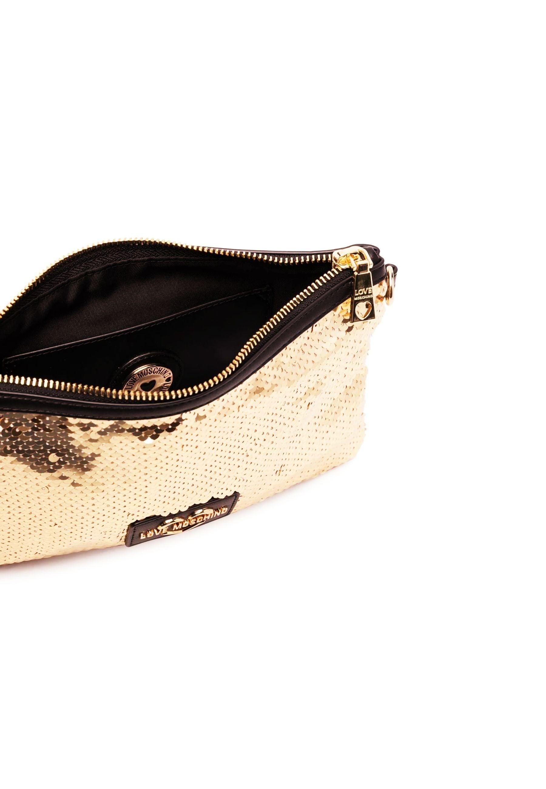 LOVE MOSCHINO Pochette Paillettes Cipria Nero JC4071PP1GLP160A - Sandrini Calzature e Abbigliamento