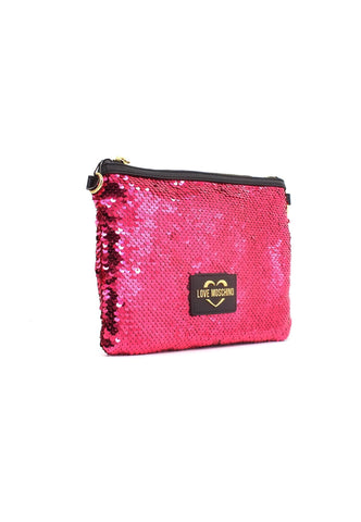 LOVE MOSCHINO Pochette Paillettes Fuxia Nero JC4071PP1GLP161A - Sandrini Calzature e Abbigliamento