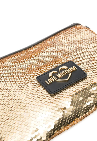 LOVE MOSCHINO Pochette Paillettes Oro Nero JC4071PP1GLP190A - Sandrini Calzature e Abbigliamento