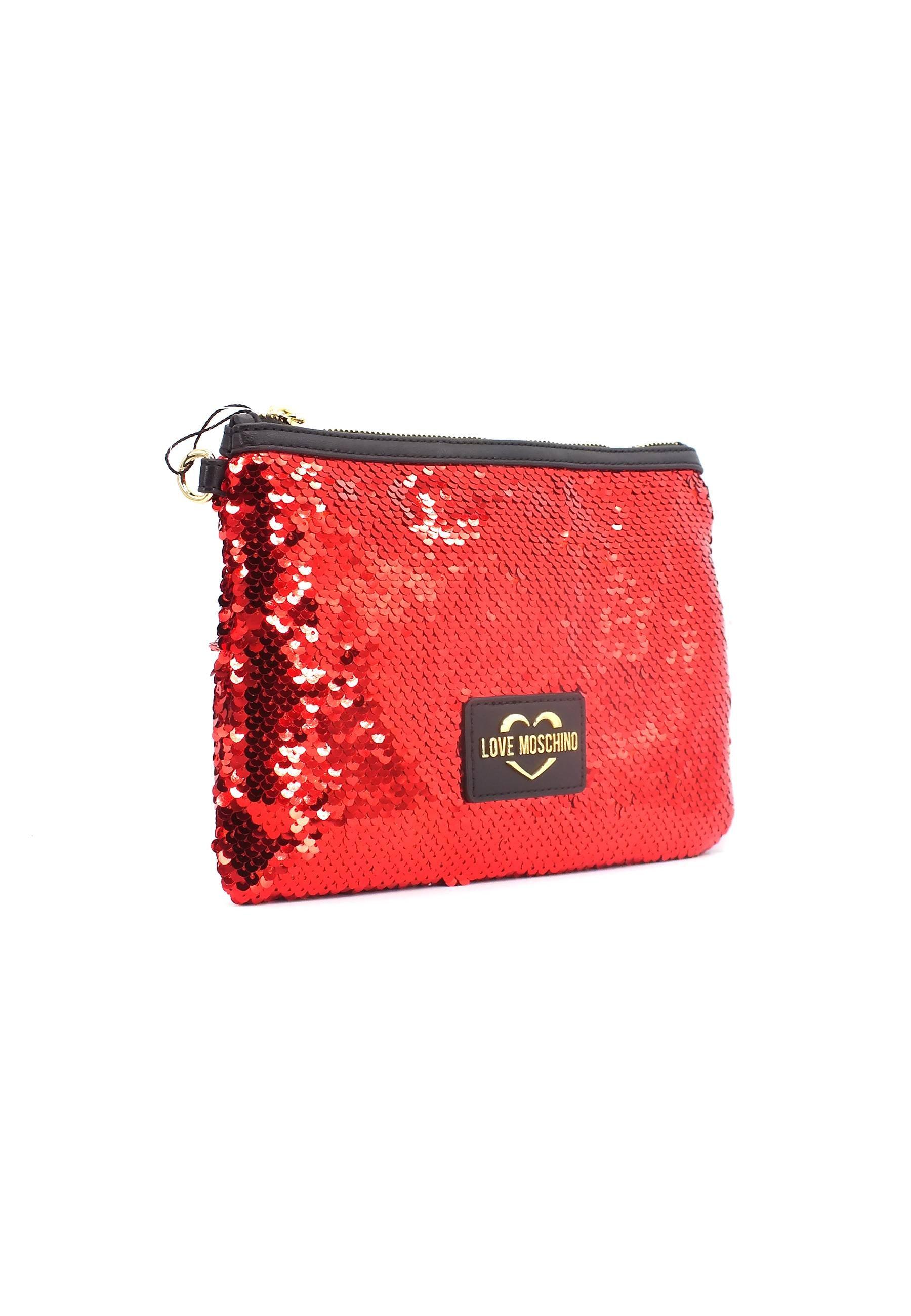 LOVE MOSCHINO Pochette Paillettes Rosso Nero JC4071PP1GLP150A - Sandrini Calzature e Abbigliamento