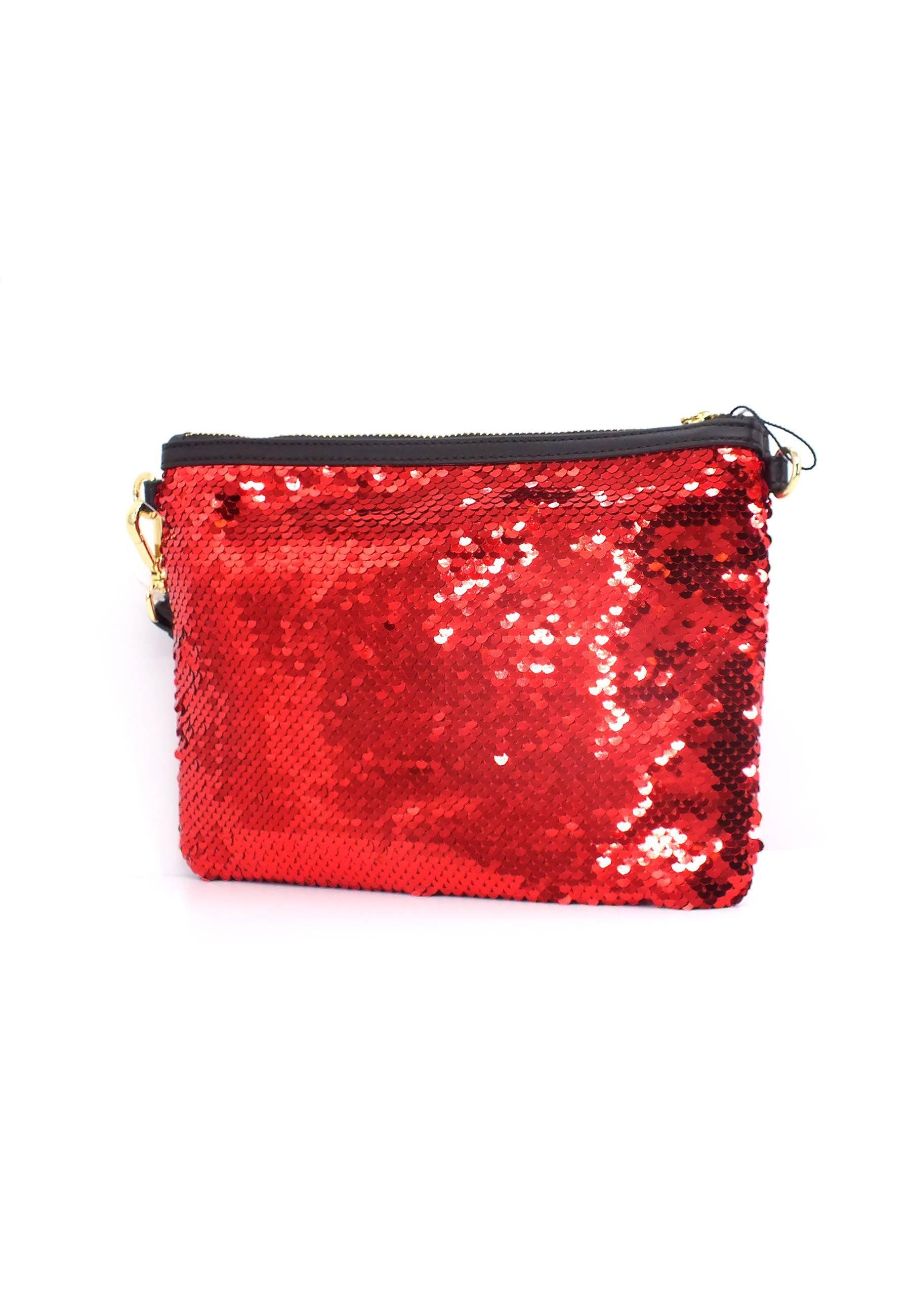 LOVE MOSCHINO Pochette Paillettes Rosso Nero JC4071PP1GLP150A - Sandrini Calzature e Abbigliamento