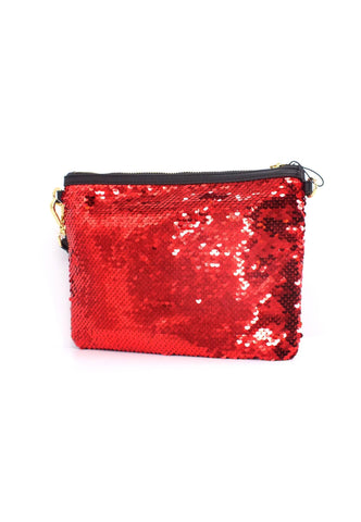 LOVE MOSCHINO Pochette Paillettes Rosso Nero JC4071PP1GLP150A - Sandrini Calzature e Abbigliamento