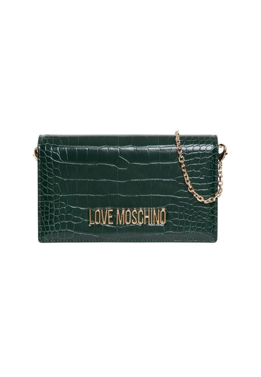 LOVE MOSCHINO Pochette Stampa Coccodrillo Verde Bottiglia JC4098PP1FLF0858 - Sandrini Calzature e Abbigliamento