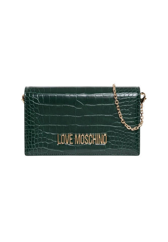 LOVE MOSCHINO Pochette Stampa Coccodrillo Verde Bottiglia JC4098PP1FLF0858 - Sandrini Calzature e Abbigliamento