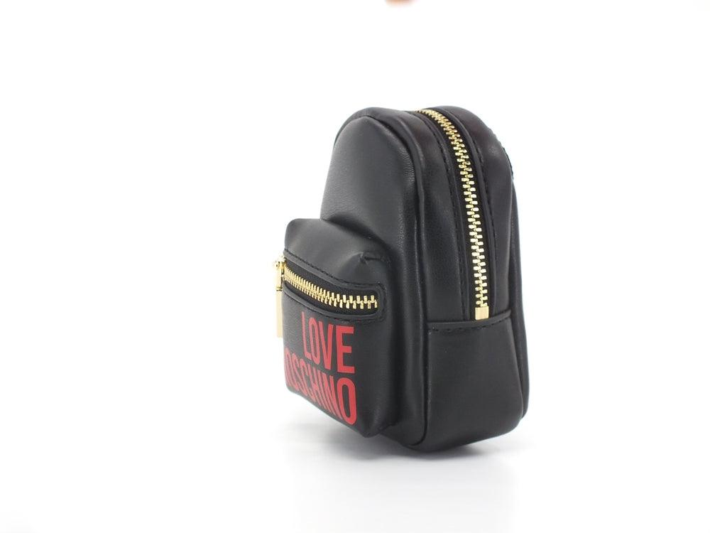 LOVE MOSCHINO Portachiavi Bags Charms Logo Mini Zaino Nero JC6400PP1ELT0000 - Sandrini Calzature e Abbigliamento