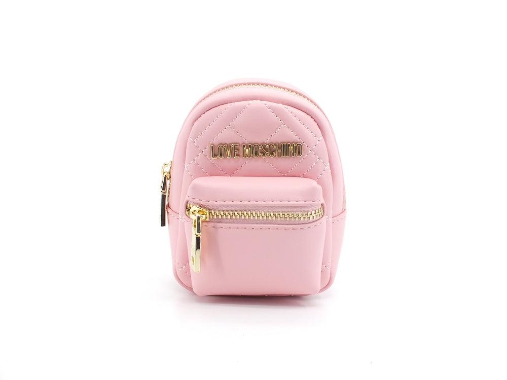 LOVE MOSCHINO Portachiavi Bags Charms Quilted Mini Zaino Rosa JC6403PP1ELA0600 - Sandrini Calzature e Abbigliamento