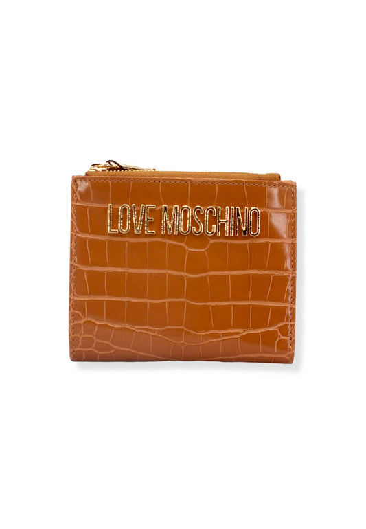 LOVE MOSCHINO Portafoglio Donna Small Double Zip Marrone Cammello JC5628PP1FLF0201 - Sandrini Calzature e Abbigliamento