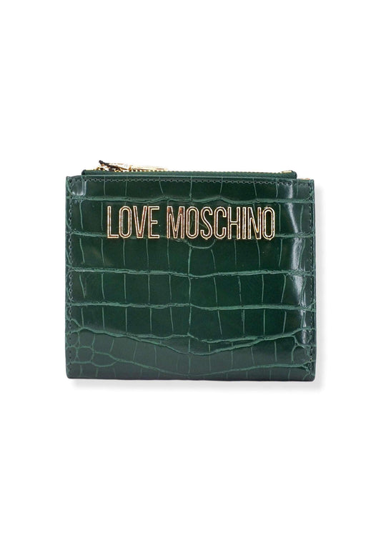 LOVE MOSCHINO Portafoglio Donna Small Double Zip Verde Bottiglia JC5628PP1FLF0858 - Sandrini Calzature e Abbigliamento