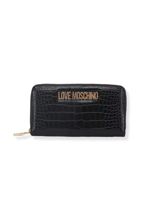 LOVE MOSCHINO Portafoglio Donna Zip Croco Nero JC5624PP1FLF0000 - Sandrini Calzature e Abbigliamento