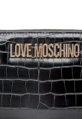 LOVE MOSCHINO Portafoglio Donna Zip Croco Nero JC5624PP1FLF0000 - Sandrini Calzature e Abbigliamento