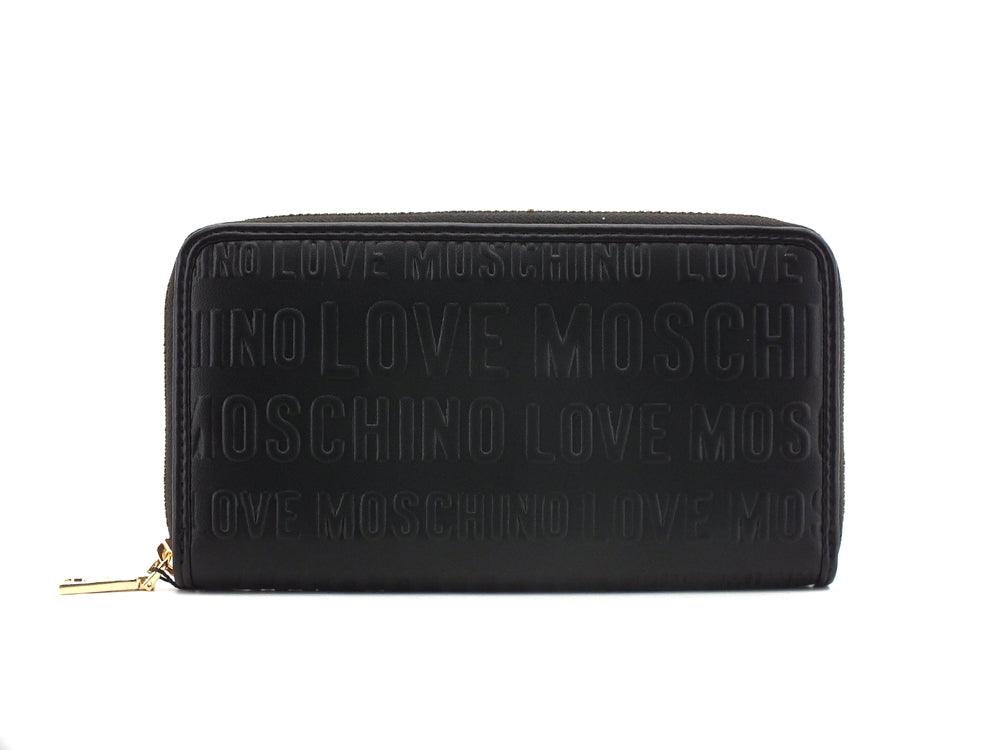 LOVE MOSCHINO Portafoglio Loghi Rilievo Zip Nero JC5667PP0DKG0000 - Sandrini Calzature e Abbigliamento