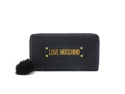 LOVE MOSCHINO Portafoglio Small Zip Pon Pon Nero JC5673PP0DKN0000 - Sandrini Calzature e Abbigliamento
