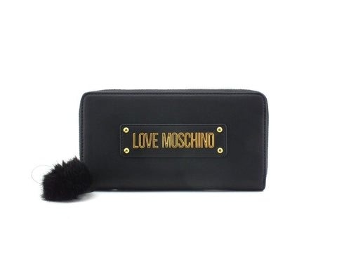 LOVE MOSCHINO Portafoglio Small Zip Pon Pon Nero JC5673PP0DKN0000 - Sandrini Calzature e Abbigliamento