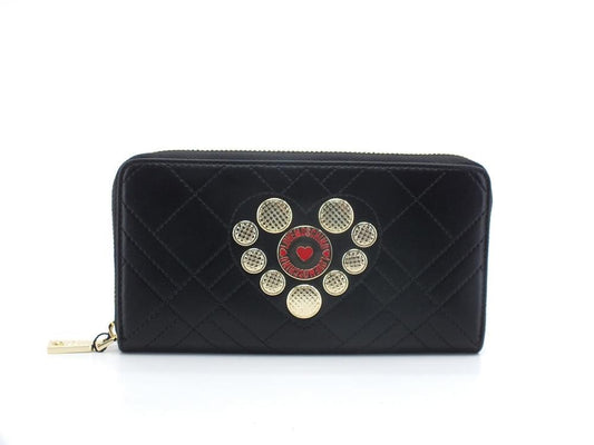 LOVE MOSCHINO Portafoglio Zip Around Cuore Borchie Nero JC5661PP1ELP0000 - Sandrini Calzature e Abbigliamento