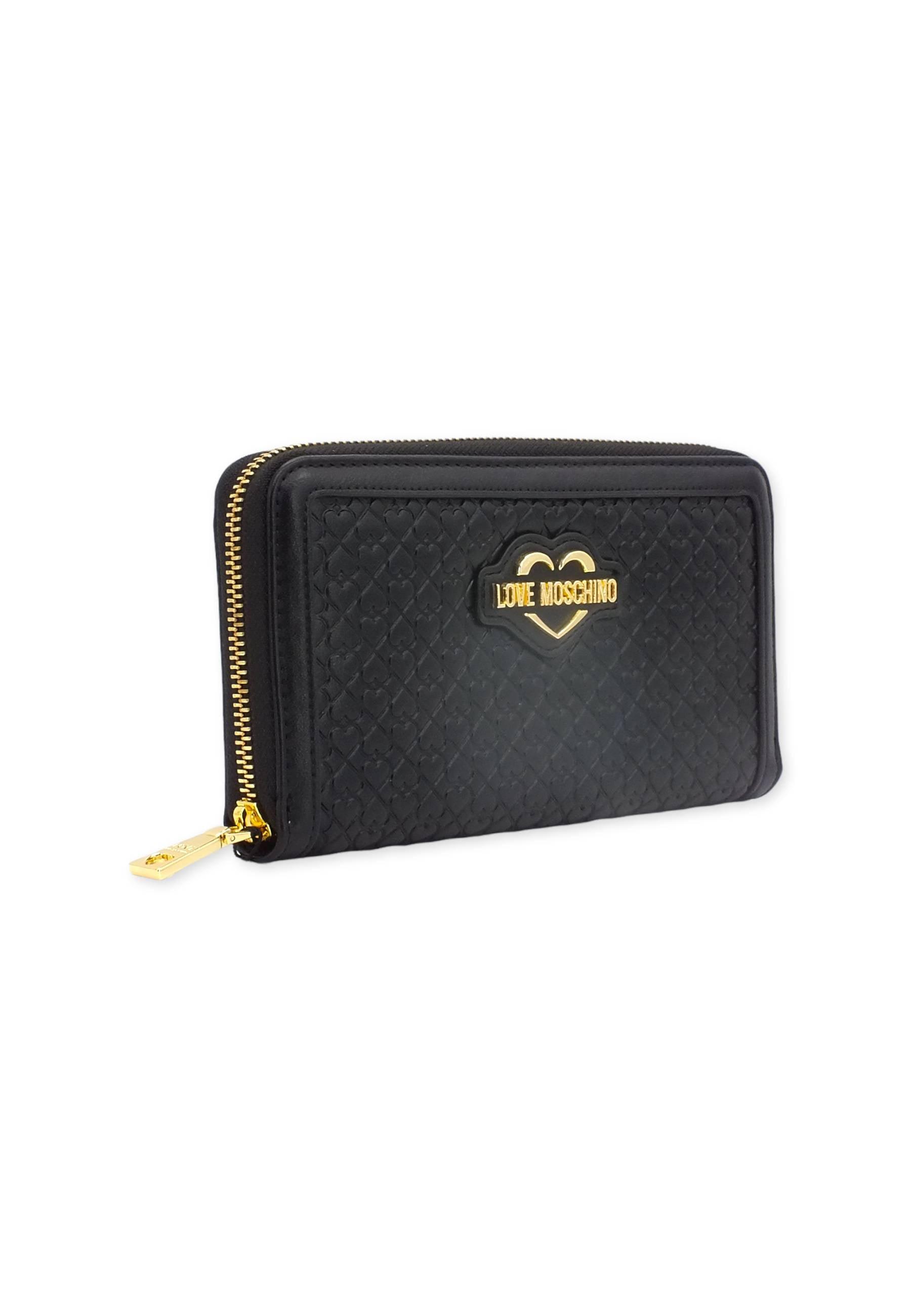LOVE MOSCHINO Portafoglio Zip Around Nero JC5694PP0FKF0000 - Sandrini Calzature e Abbigliamento