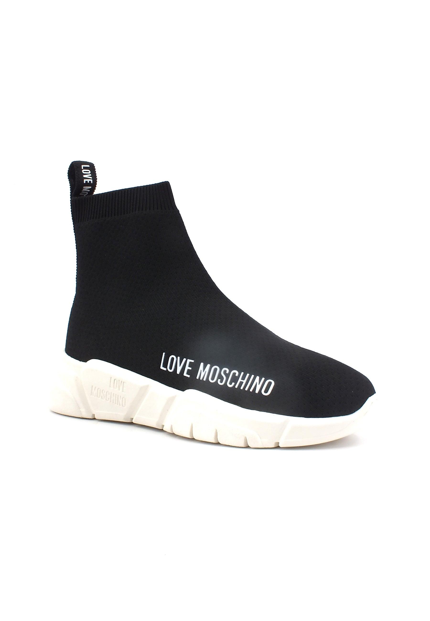 LOVE MOSCHINO Running Elastic Sock Sneaker Donna Nero JA15343G1HIZ4000 - Sandrini Calzature e Abbigliamento