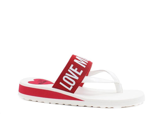 LOVE MOSCHINO Sabot Ciabatta Infradito Eva 30 Bianco Rosso JA28143G0CJU5500 - Sandrini Calzature e Abbigliamento