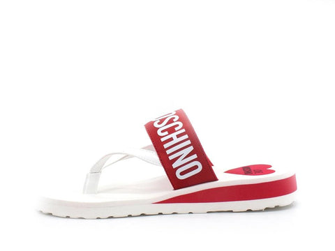 LOVE MOSCHINO Sabot Ciabatta Infradito Eva 30 Bianco Rosso JA28143G0CJU5500 - Sandrini Calzature e Abbigliamento