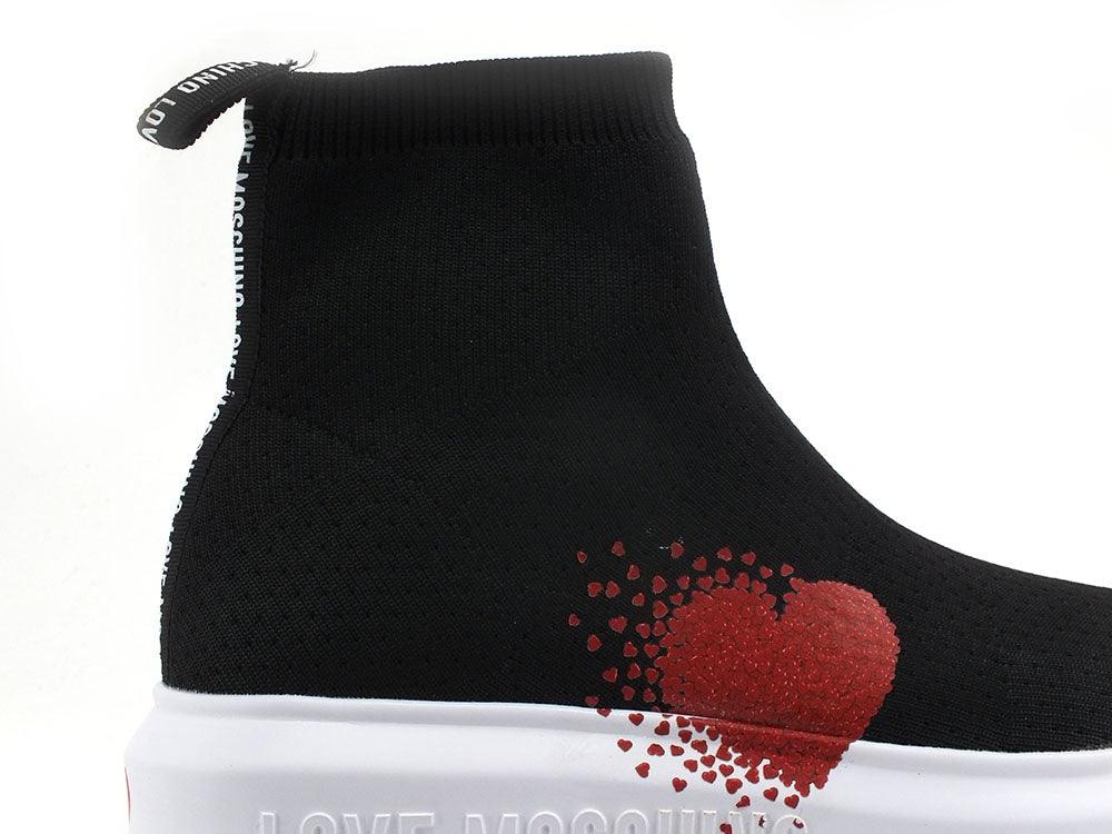 LOVE MOSCHINO Sneaker Calzino Elastic Sock Nero JA15134G1EIZI000 - Sandrini Calzature e Abbigliamento