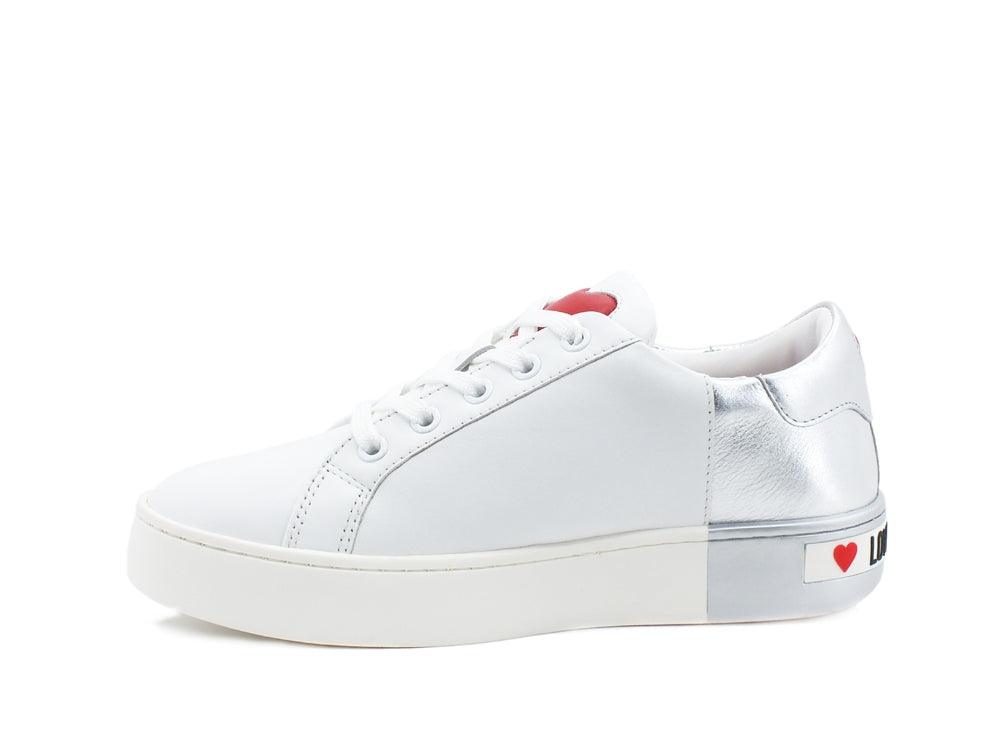 LOVE MOSCHINO Sneaker Cassetta 35 Bicolor Bianco Argento JA15123G1CIA210A - Sandrini Calzature e Abbigliamento