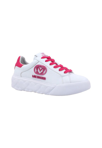 LOVE MOSCHINO Sneaker Cuori Donna Bianco Fuxia JA15914G0HIAJ10F - Sandrini Calzature e Abbigliamento
