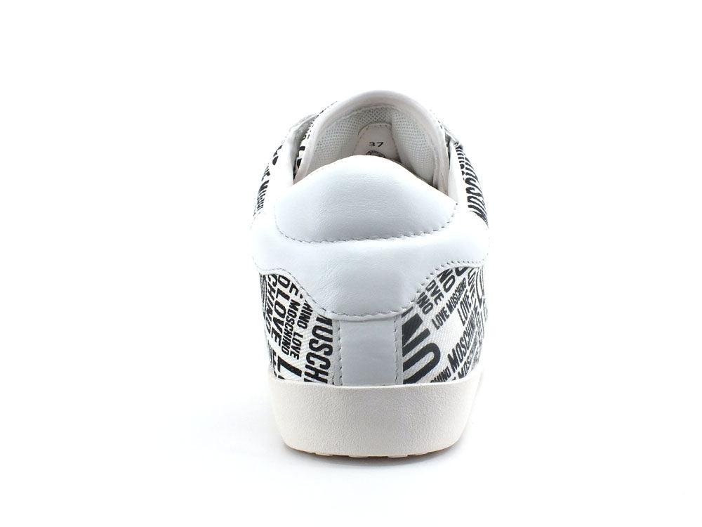LOVE MOSCHINO Sneaker Denim Logo Bianco Nero JA15532G0EJF010A - Sandrini Calzature e Abbigliamento