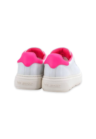 LOVE MOSCHINO Sneaker Donna Bianco Fuxia Fluo JA15374G1GIA410A - Sandrini Calzature e Abbigliamento