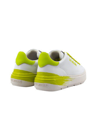 LOVE MOSCHINO Sneaker Donna Bianco Lime JA15254G1IIDB10D - Sandrini Calzature e Abbigliamento