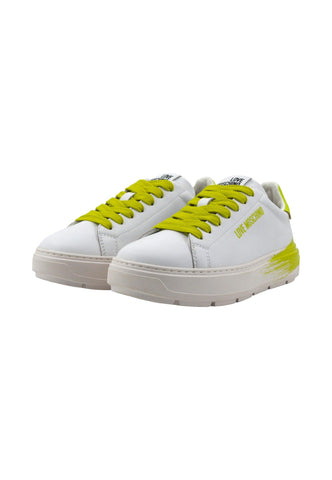 LOVE MOSCHINO Sneaker Donna Bianco Lime JA15254G1IIDB10D - Sandrini Calzature e Abbigliamento