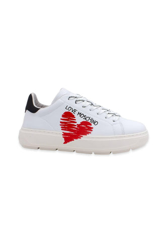 LOVE MOSCHINO Sneaker Donna Cuore Bianco Nero JA15394G1GIA1100A - Sandrini Calzature e Abbigliamento